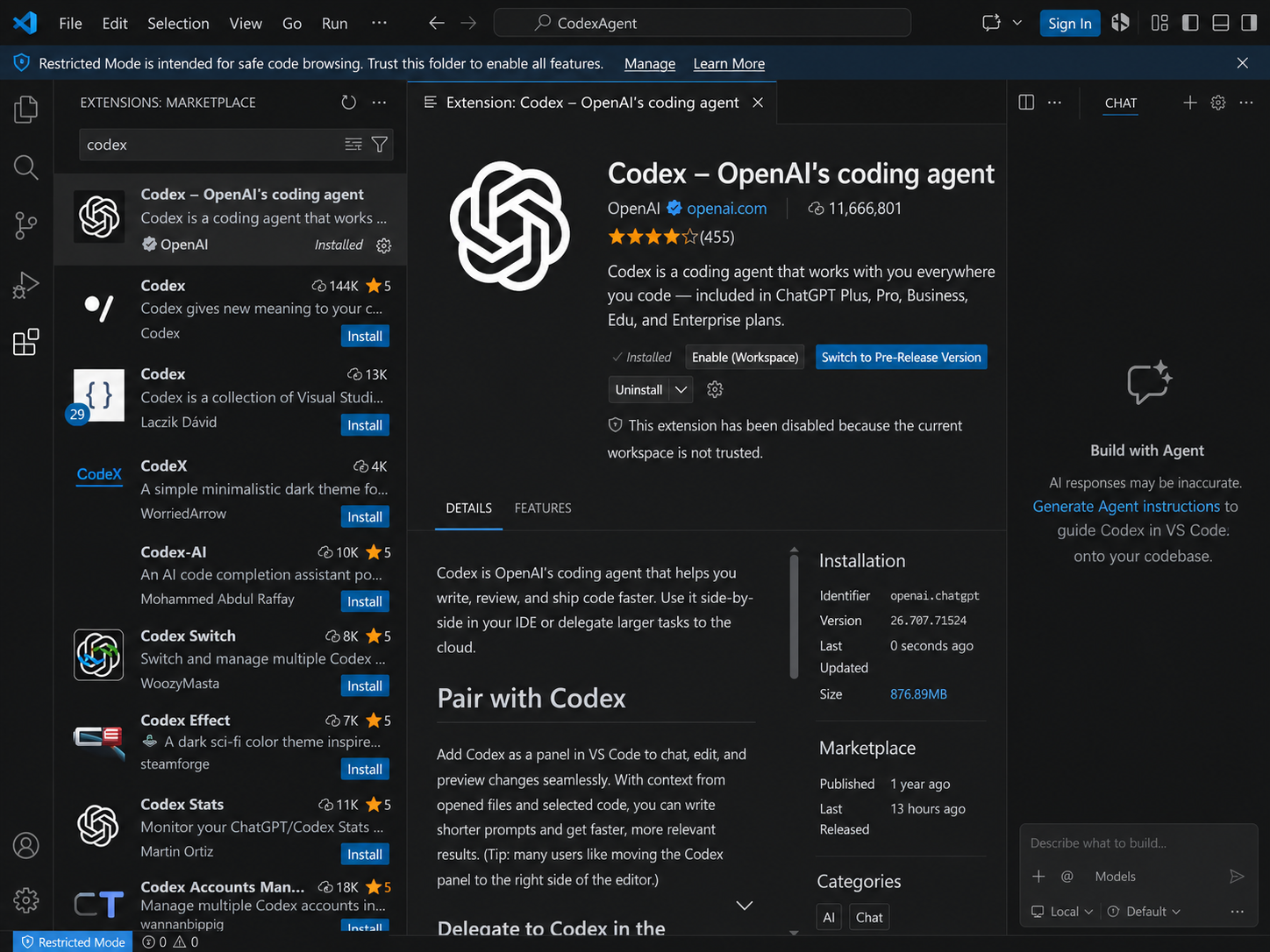 codex enable workspace untrusted